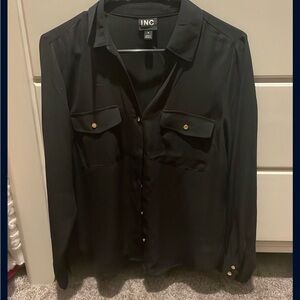 INC International Concepts Men's Black Button-Down Shirt